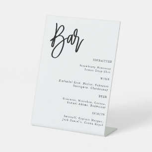 Modern Minimalist Simple Script Wedding Bar Sign
