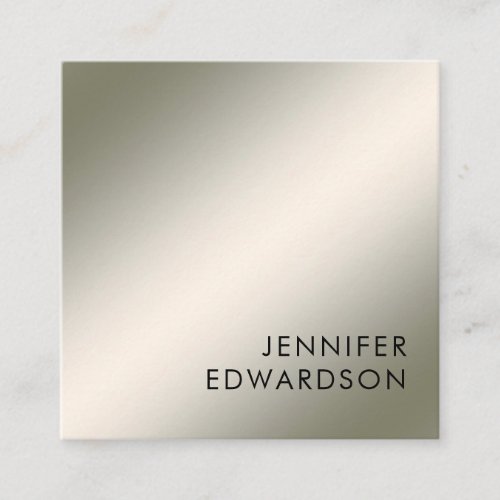 Modern minimalist simple silver professional square business card