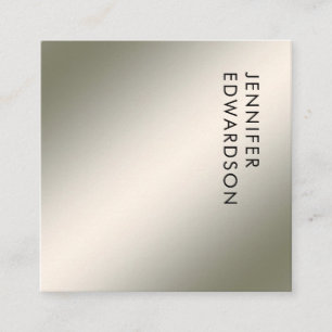 Modern minimalist simple silver white professional square business card