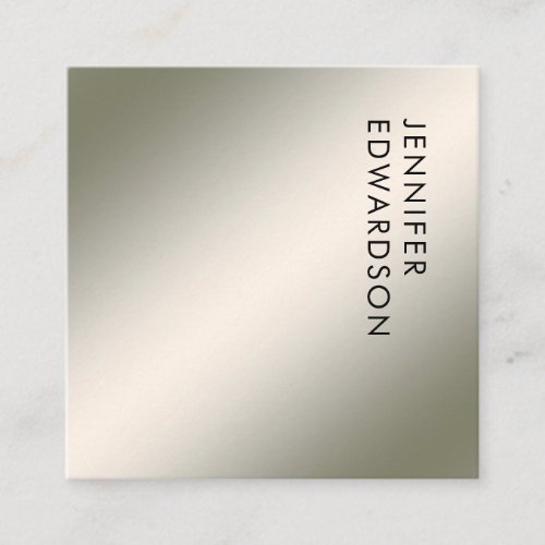 Modern minimalist simple silver white professional square business card