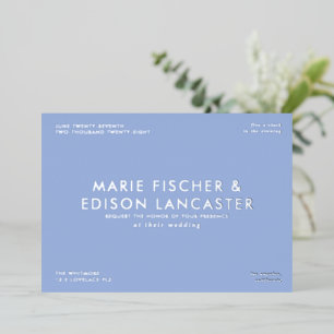 Modern Minimalist Simple Sleek Charming Wedding Foil Invitation