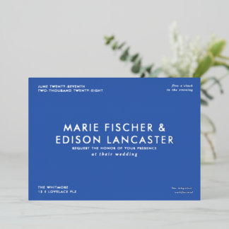 Modern Minimalist Simple Sleek Charming Wedding Foil Invitation
