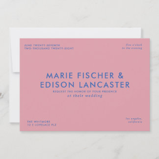 Modern Minimalist Simple Sleek Charming Wedding Invitation