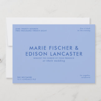 Modern Minimalist Simple Sleek Charming Wedding Invitation