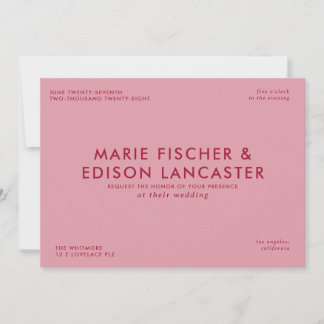 Modern Minimalist Simple Sleek Charming Wedding Invitation
