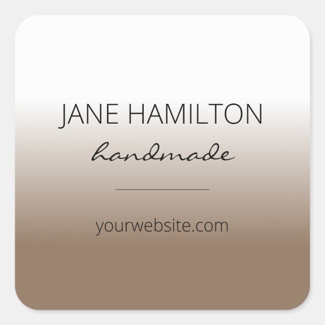 Modern Minimalist Simple Square Sticker (Front)