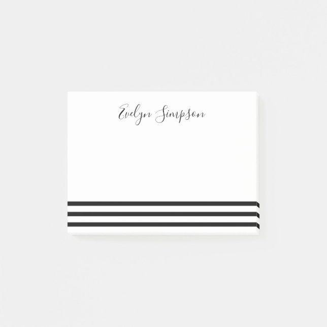 Modern Minimalist Simple Stripes Post-it Notes (Front)
