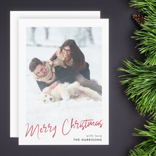 Modern Minimalist  Simple Stylish Christmas Photo Holiday Card