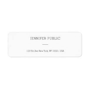 Modern Minimalist Simple Template Return Address Label