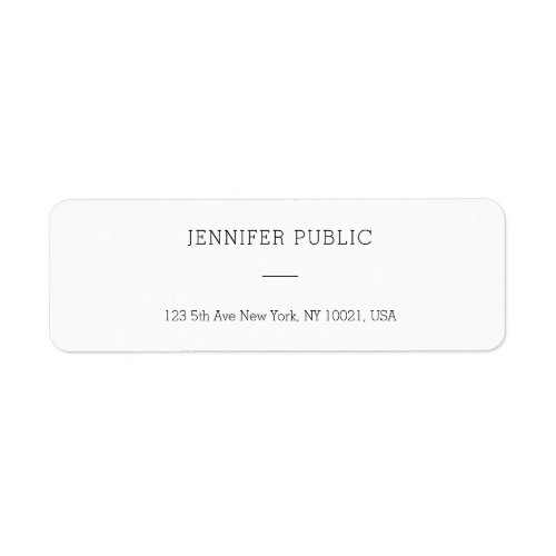 Modern Minimalist Simple Template Return Address Label