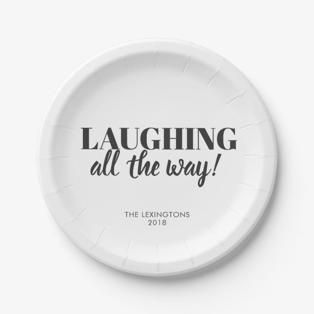 Modern Minimalist Simple Text Paper Plates (Front)
