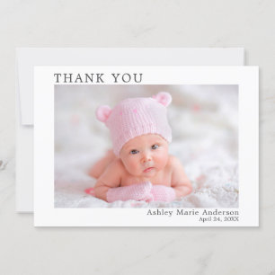 Modern Minimalist Simple Thank You New Baby
