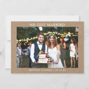 Modern Minimalist Simple We Got Married Kraft Card