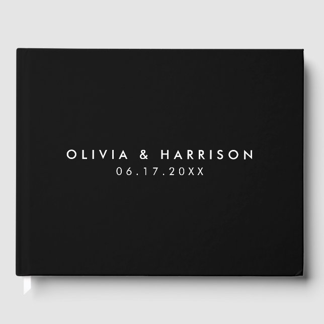 Modern Minimalist Simple Wedding Guest Book (Front)