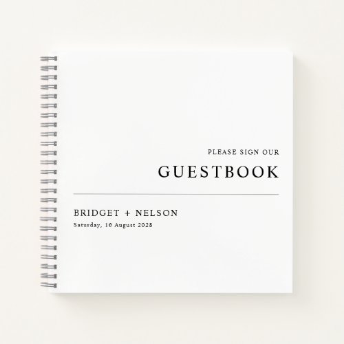 Modern Minimalist Simple Wedding Guest Book