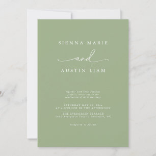 Modern Minimalist Simple Wedding Invitation