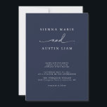 Modern Minimalist Simple Wedding Invitation<br><div class="desc">This is a modern minimalist, simple wedding invitation featuring a serif font and swooping calligraphy font. This elegant wedding invitation comes with an optional backside where you can display your own special photo. Edit all wording except for the "and(s)" on this invitation. All colors are also editable. ___________ For matching...</div>