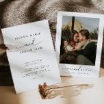 Modern Minimalist Simple Wedding Invitation<br><div class="desc">This is a modern minimalist, simple wedding invitation featuring a serif font and swooping calligraphy font. This elegant wedding invitation comes with an optional backside where you can display your own special photo. Edit all wording except for the "and(s)" on this invitation. All colors are also editable. ___________ For matching...</div>