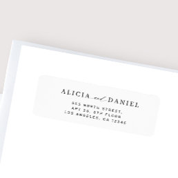 Modern minimalist simple wedding return address label