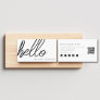 Modern Minimalist Simple White Hello QR Code  Business Card