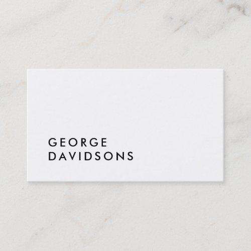 Modern minimalist simple white professional busine business card