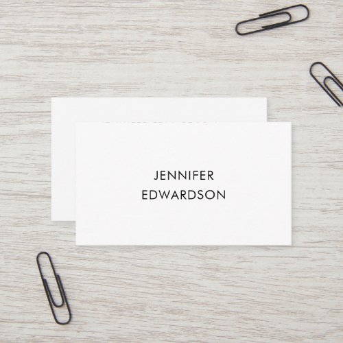 Modern minimalist simple white professional business card