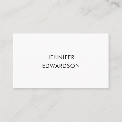 Modern minimalist simple white professional business card
