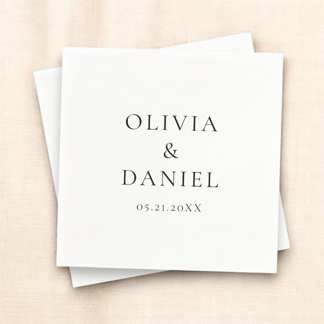 Modern Minimalist Simple White Wedding  Napkins (Creator Uploaded)