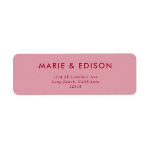 Modern Minimalist Sleek Wedding Return Address Label
