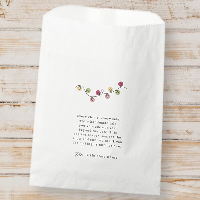 Modern Minimalist Small Business Holiday Thank You Favor Bag (Creator Uploaded)