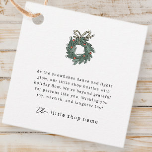 Modern Minimalist Small Business Holiday Thank You Favor Tags