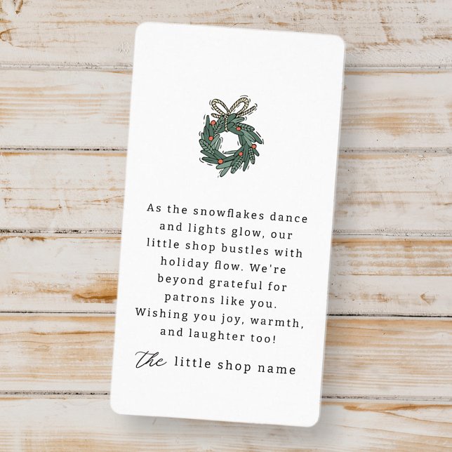 Modern Minimalist Small Business Holiday Thank You Label (Creator Uploaded)