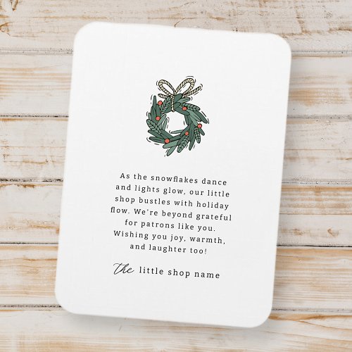 Modern Minimalist Small Business Holiday Thank You Magnet