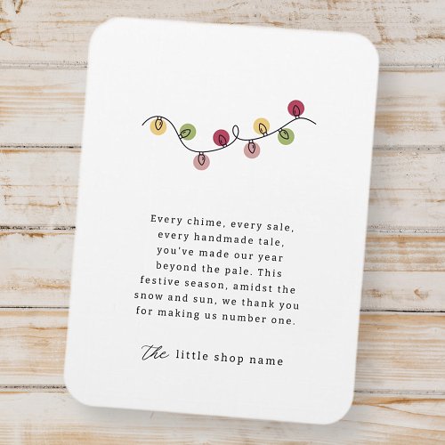 Modern Minimalist Small Business Holiday Thank You Magnet