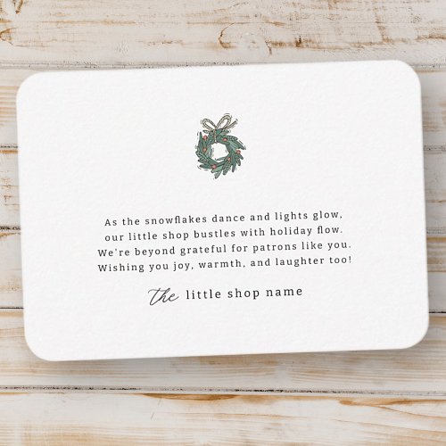 Modern Minimalist Small Business Holiday Thank You Note Card