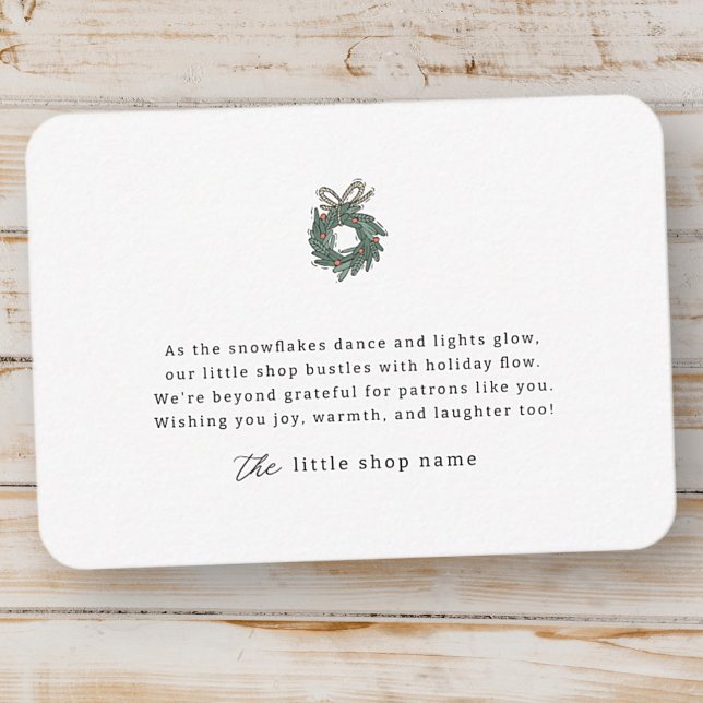 Modern Minimalist Small Business Holiday Thank You Note Card (Creator Uploaded)