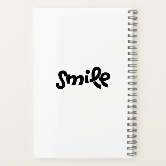 Modern Minimalist Smile is Charity Inspirational  Notebook (Back)