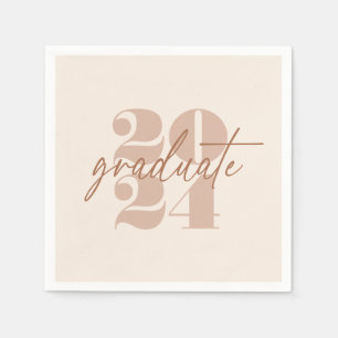 Modern Minimalist Soaring Grad Cappuccino Cream Napkins