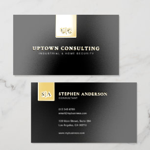 Modern Minimalist Social Icons Real Foil Business Cards