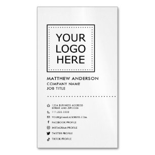 Modern Minimalist Social Media Business Card Magnet