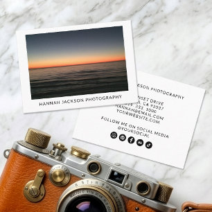 Modern Minimalist Social Media Photographer  Business Card