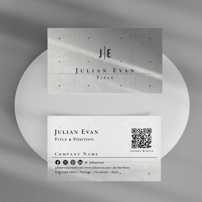 Modern Minimalist Soft Gray Concrete Construction Business Card (Modern Minimalist Soft Gray Concrete Pattern Business Card)
