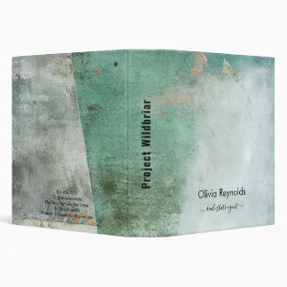 Modern Minimalist Soft Weathered Teal Green Gold 3 Ring Binder