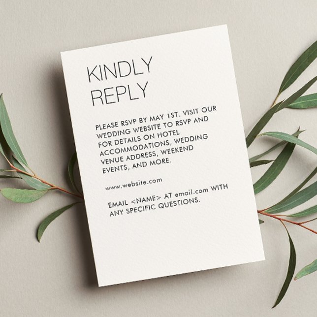 Modern Minimalist Soft White Wedding RSVP Card (Creator Uploaded)