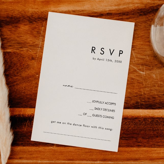 Modern Minimalist Song Request RSVP Card (Creator Uploaded)