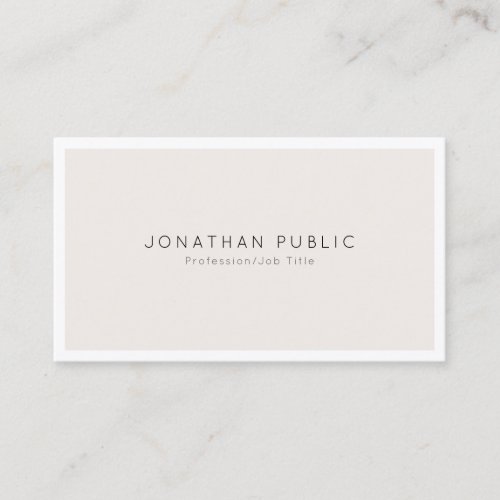Modern Minimalist Sophisticated Clean Design Top Business Card