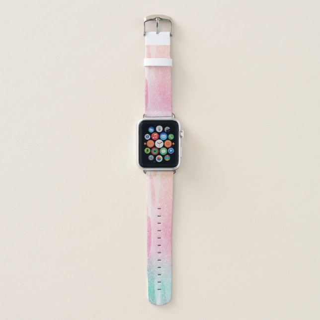 Modern Minimalist Sparkly Tie Dye Apple Watch Band (Front)