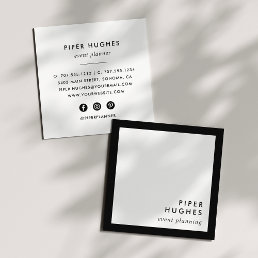 Modern Minimalist Square Business Cards | Black