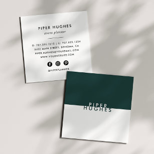 Modern Minimalist Square Business Cards   Hunter