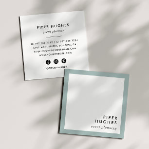 Modern Minimalist Square Business Cards   Sage